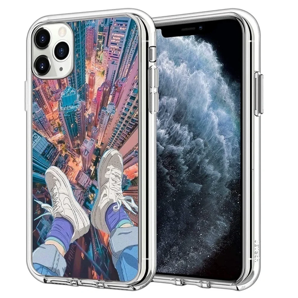 iPhone 13 Case Aesthetic Anime Style City Parkour Clear Slim Protective case